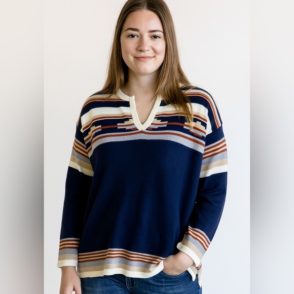 Kim Lin by RBK Importers | Vintage 70s Southwestern Sweater |  Sz M (EST) - Picture 1 of 7